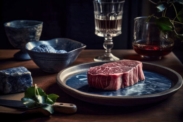 Wagyu a high-quality Japanese beef delicacy known for its tenderness and marbling.