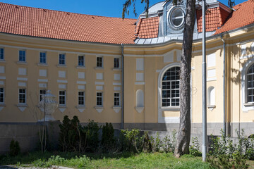 Panorama of center of town of Bankya, Bulgaria