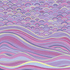 Seigaiha Japanese wave motif contemporary vector pattern.