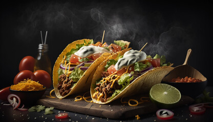 Fiesta tacos with festive toppings