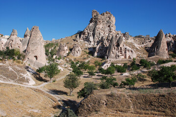 Uçhisar Castle in Cappadocia, Turkey