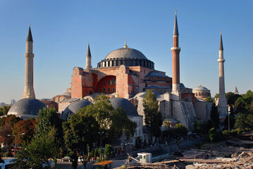 Hagia Sophia, the former cathedral and an Ottoman Mosque, a famous place of visit in Istanbul
