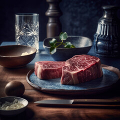 Wagyu a high-quality Japanese beef delicacy known for its tenderness and marbling.