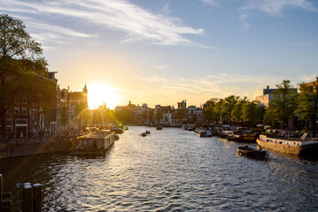Sunrise on the Amsterdam canals