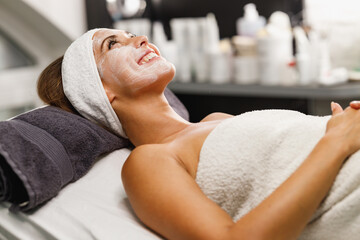 Woman On A Facial Treatment At The Beauty Salon