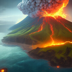island volcano erupts - 1