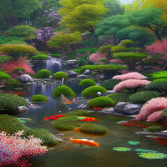 japanese garden koi - 1