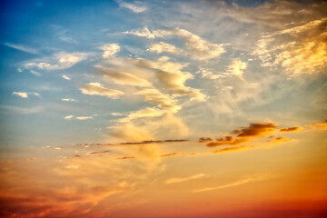 beautiful coloful sky with clouds at sunset