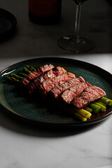 Restaurant Steak Dish with Asaparagus