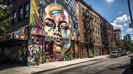 Naklejka premium graffiti on the wall generative ai