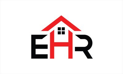 EHR Logo. Initial letter EHR logo, EHR house logo