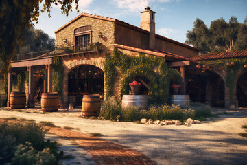 A rustic winery with tastings and vineyard tours