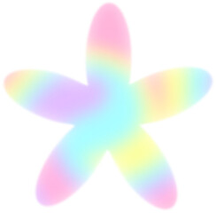 Flower motion blur y2k aura . Abstract blurred gradient shape, psychedelic aesthetic elements, colorful soft holographic gradient. Geometric form with blurring 