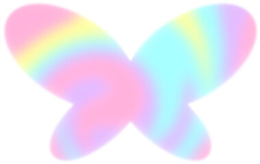 Butterfly motion blur y2k aura . Abstract blurred gradient shape, psychedelic aesthetic elements, colorful soft holographic gradient. Geometric form with blurring 