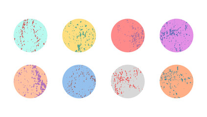 Set of highlights covers for social media. Vector abstract textured elements, isolated on white background.