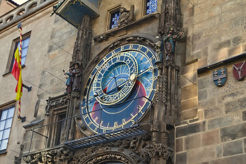 Prague Astronomical Clock, medieval tower clock on the Old Town Hall