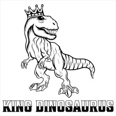 Premium dinosaur king logo mascot vector illustration