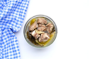 Pork rib soup with pickled cabbage or mustard greens