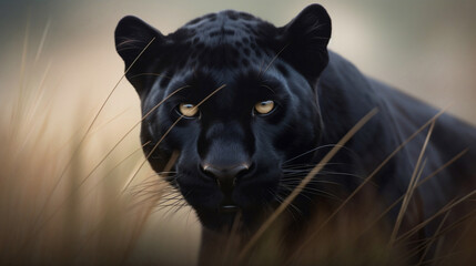 Black Panther in Savanna