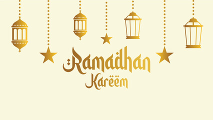 Free vector ramadan kareem arabic golden banner