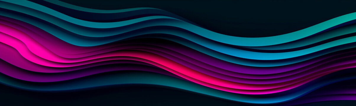 Neon Paper Wave Abstract Background (generative KI)