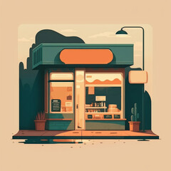 Obraz premium Empty sign shop view in street minimal style