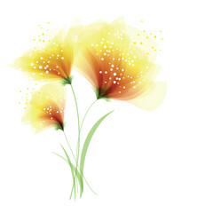 vector background with yellow flowers
