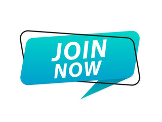 Join Now label banner. Modern banner Join Now. Web template for promotion. Join Now tag sign. Modern web banner with. Vector illustration.