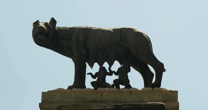 Lupa Capitolina (Capitoline Wolf), bronze sculpture depicting a scene from the legend of the founding of Rome, Italy.
