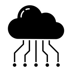 Cloud Computing Glyph Icon