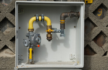 gas meter at a private property. detail.