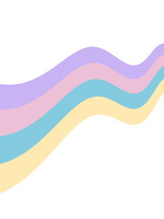 Wavy rainbow sticker with candy colors