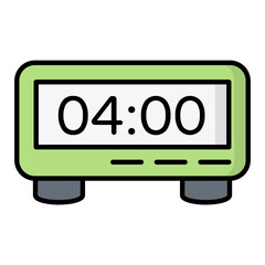 Digital Alarm Line Color Icon