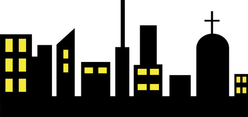 city design illustration isolated on transparent background