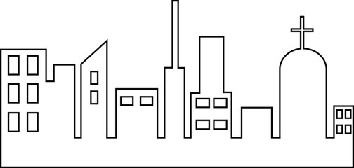 city design illustration isolated on transparent background © Olivia23