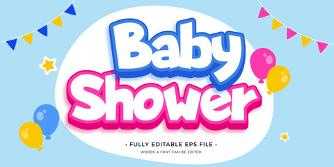 Baby Shower editable text effect