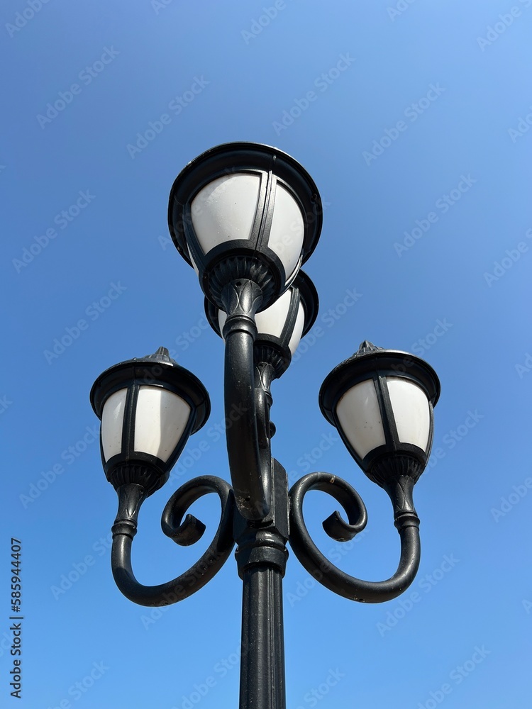 Wall mural night lamp for street lighting with several lighting elements