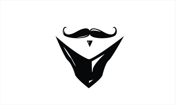 Mustache, Soul Patch And Beard Modern Vector Logo Art
