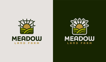 Agriculture Farm Logo Template. Universal creative premium symbol. Vector illustration. Creative Minimal design template. Symbol for Corporate Business Identity