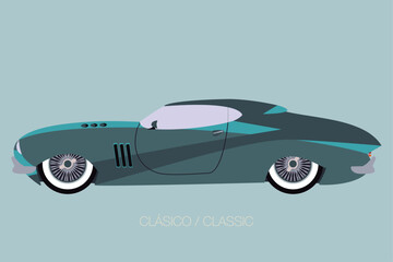 classic american car, side view of car, automobile, motor vehicle