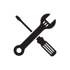 Wrench spanner vector icon. Spanner flat sign design. Repair tool icon. Engineer work tools symbol. Mechanic tools sign. Toolkit icon. Isolated tool symbol pictogram