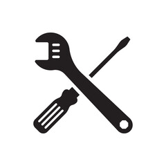 Wrench spanner vector icon. Spanner flat sign design. Repair tool icon. Engineer work tools symbol. Mechanic tools sign. Toolkit icon. Isolated tool symbol pictogram