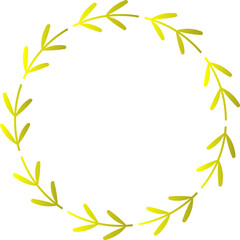laurel wreath design illustration isolated on transparent background
