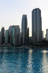 Fototapeta na wymiar High-rise buildings in Dubai with beautiful architecture