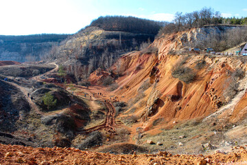 Bauxite open cast (open-pit) mine (martian landscape)