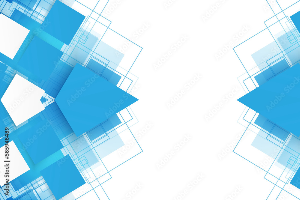 Aufkleber abstract background with simple blue square or rectangle geometrical shapes. line design, technology