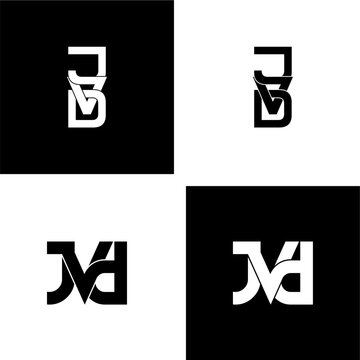 jvd lettering initial monogram logo design set