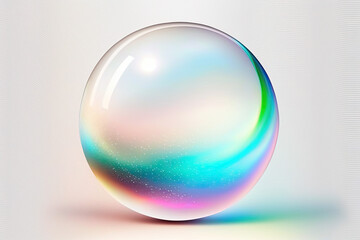 3d crystal rainbow ball abstract bubble glossy 