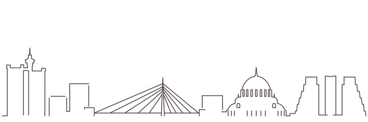 Belgrade Dark Line Simple Minimalist Skyline With White Background