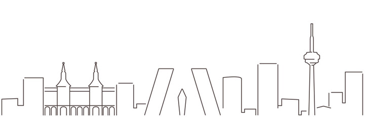 Madrid Dark Line Simple Minimalist Skyline With White Background